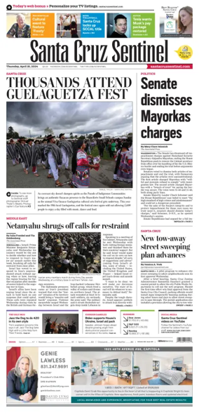 Cover of Santa Cruz Sentinel