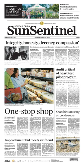 Cover of Sun Sentinel Palm Beach Edition