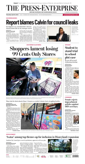 Cover of The Riverside Press-Enterprise