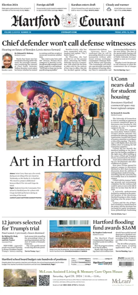 Cover of Hartford Courant