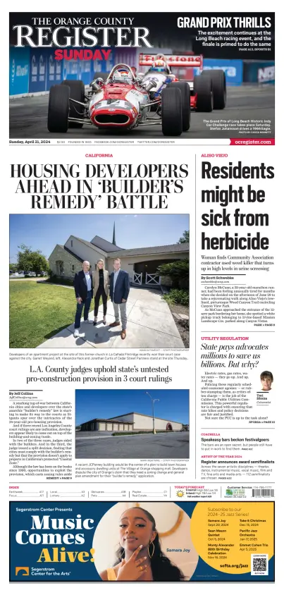 Cover of The Orange County Register
