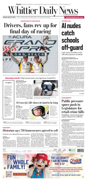 Cover of Whittier Daily News