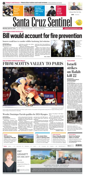 Cover of Santa Cruz Sentinel