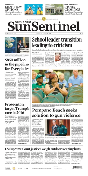 Cover of Sun Sentinel Broward Edition