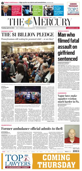 Cover of The Mercury (Pottstown, PA)