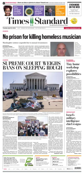 Cover of Times Standard (Eureka)