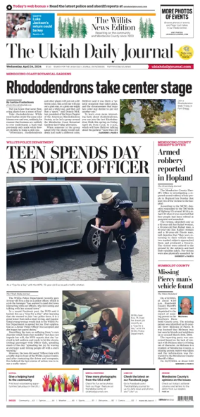 Cover of The Ukiah Daily Journal