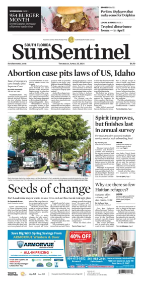 Cover of Sun Sentinel Broward Edition