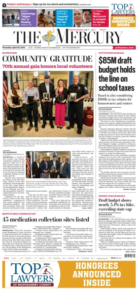 Cover of The Mercury (Pottstown, PA)