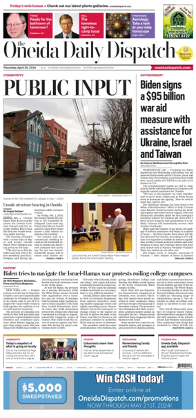 Cover of The Oneida Daily Dispatch (Oneida, NY)