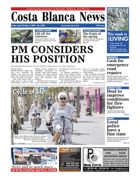 Cover of Costa Blanca News (North Edition)  