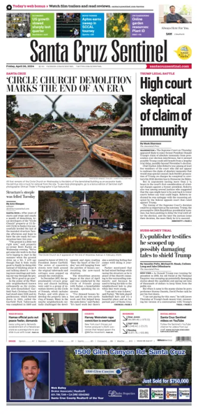 Cover of Santa Cruz Sentinel