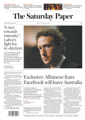 Cover of The Saturday Paper