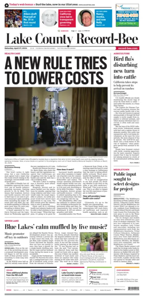 Cover of Lake County Record-Bee