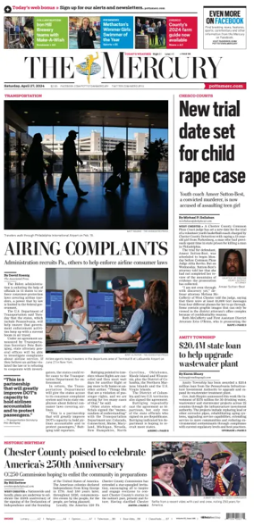 Cover of The Mercury (Pottstown, PA)