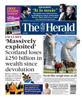 Cover of Sunday Herald