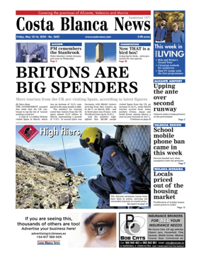 Cover of Costa Blanca News (North Edition)  