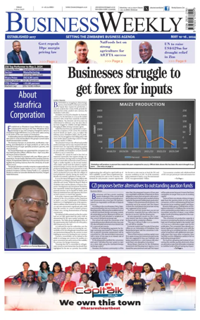 Cover of Business Weekly (Zimbabwe)