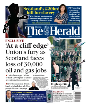 Cover of Sunday Herald