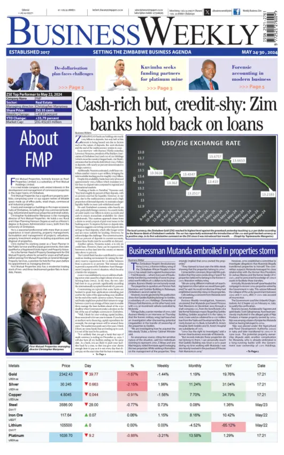 Cover of Business Weekly (Zimbabwe)