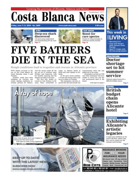 Cover of Costa Blanca News (North Edition)  