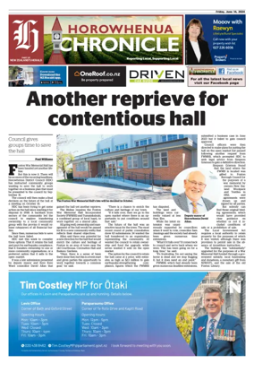 Cover of Horowhenua Chronicle