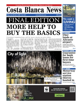 Cover of Costa Blanca News (North Edition)  