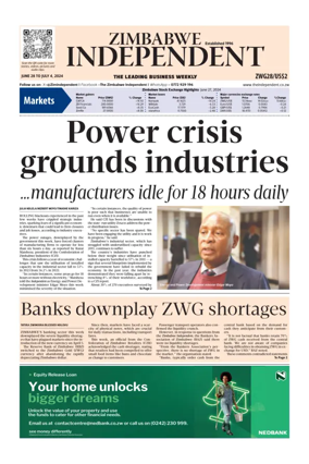 Cover of The Zimbabwe Independent