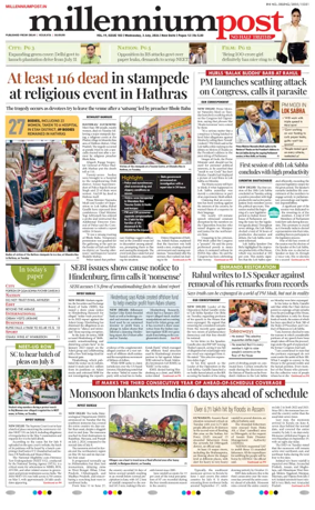 Cover of Millennium Post Siliguri