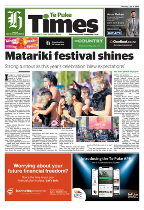 Cover of Te Puke Times