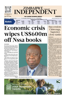 Cover of The Zimbabwe Independent
