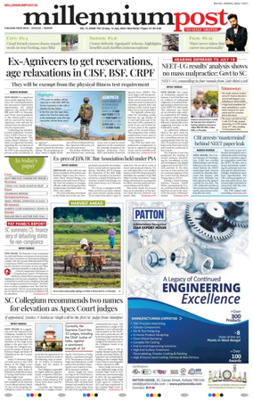 Cover of Millennium Post Siliguri