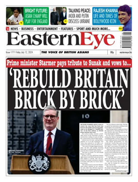 Cover of Eastern Eye (UK)