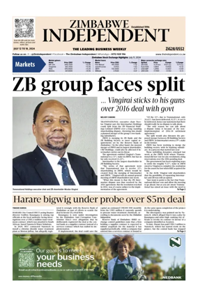 Cover of The Zimbabwe Independent