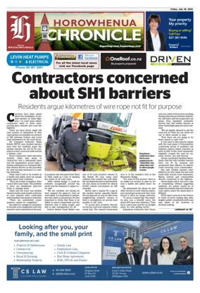 Cover of Horowhenua Chronicle