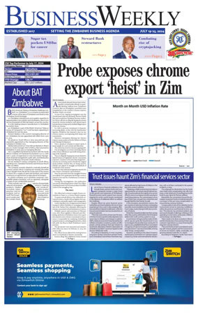 Cover of Business Weekly (Zimbabwe)