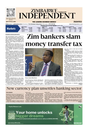 Cover of The Zimbabwe Independent