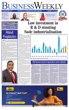 Cover of Business Weekly (Zimbabwe)