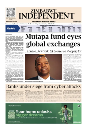Cover of The Zimbabwe Independent