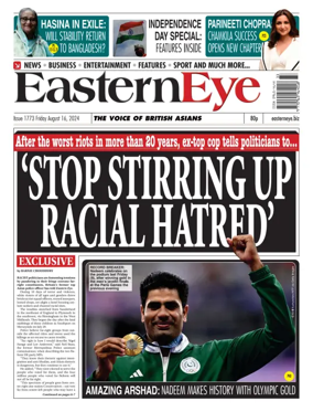 Cover of Eastern Eye (UK)