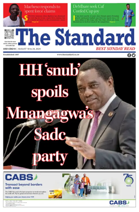 Cover of The Standard (Zimbabwe)