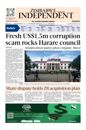 Cover of The Zimbabwe Independent