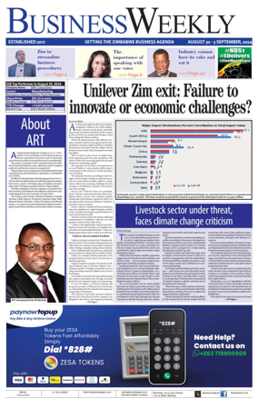 Cover of Business Weekly (Zimbabwe)