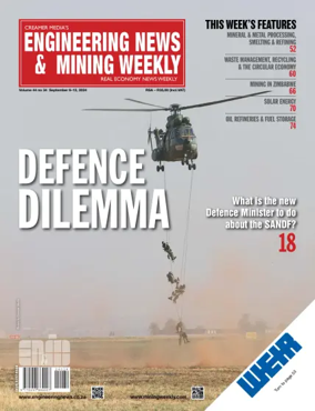 Cover of Engineering News and Mining Weekly