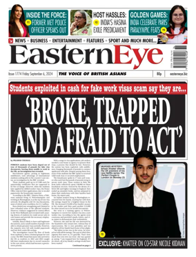 Cover of Eastern Eye (UK)