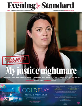 Cover of London Evening Standard (West End Final A)