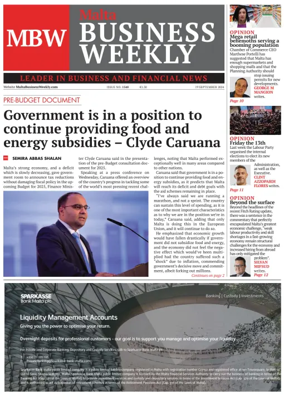Cover of The Malta Business Weekly