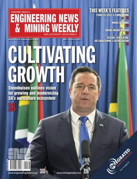 Cover of Engineering News and Mining Weekly