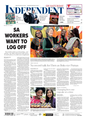 Cover of The Independent on Saturday