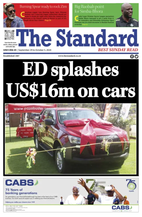 Cover of The Standard (Zimbabwe)